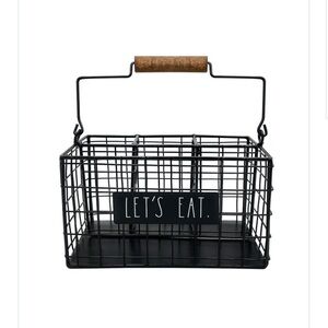 Rae Dunn Black Wire Basket with Handle